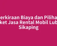 Perkiraan Biaya dan Pilihan Paket Jasa Rental Mobil Lubuk Sikaping